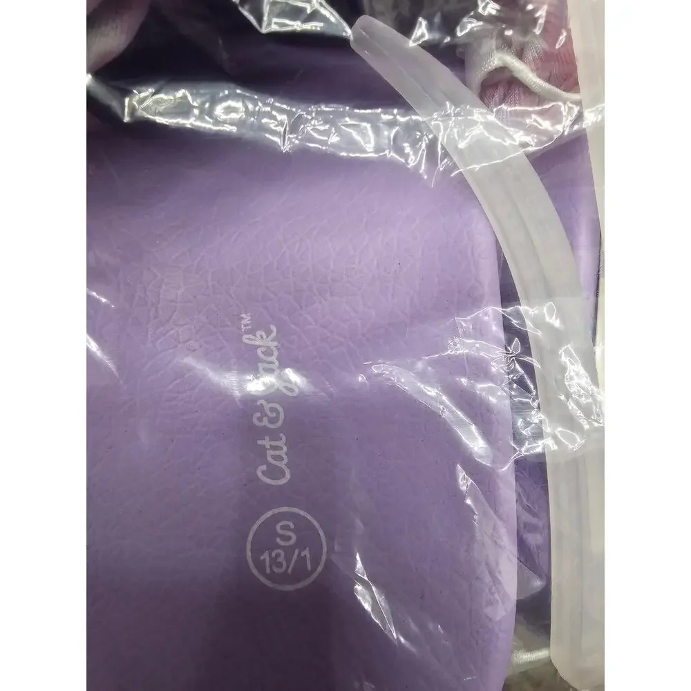 Cat and Jack Velcro Pink/Purple/White Slides Youth size 2/3